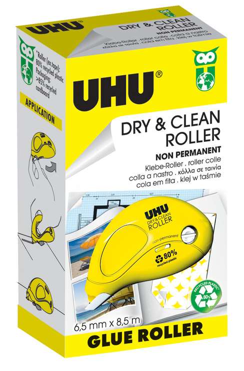 Uhu - UHU Roller de colle Dry & Clean Roller, permanent